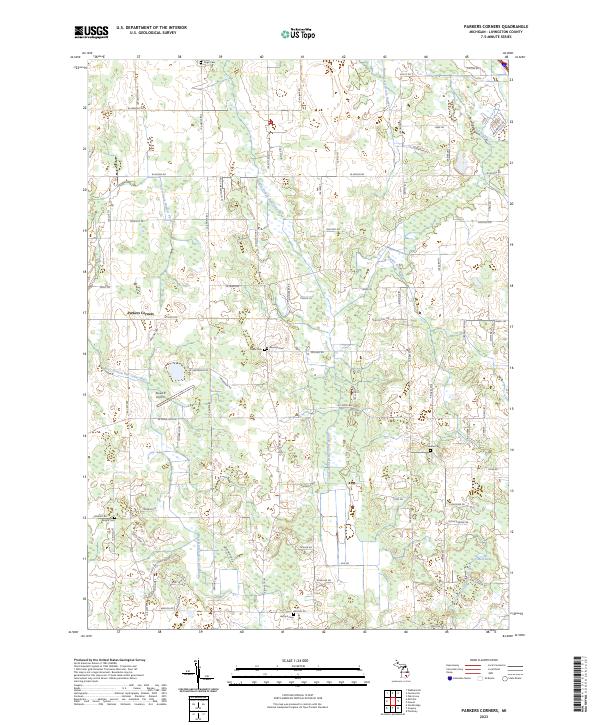 Parkers Corners, MI — USGS 7.5-minute topo (2023)