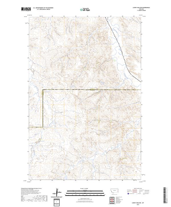 Loony Hollow, MT — USGS 7.5-minute topo (2024)