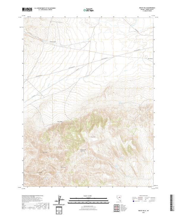 Rocky Hills, NV — USGS 7.5-minute topo (2021)