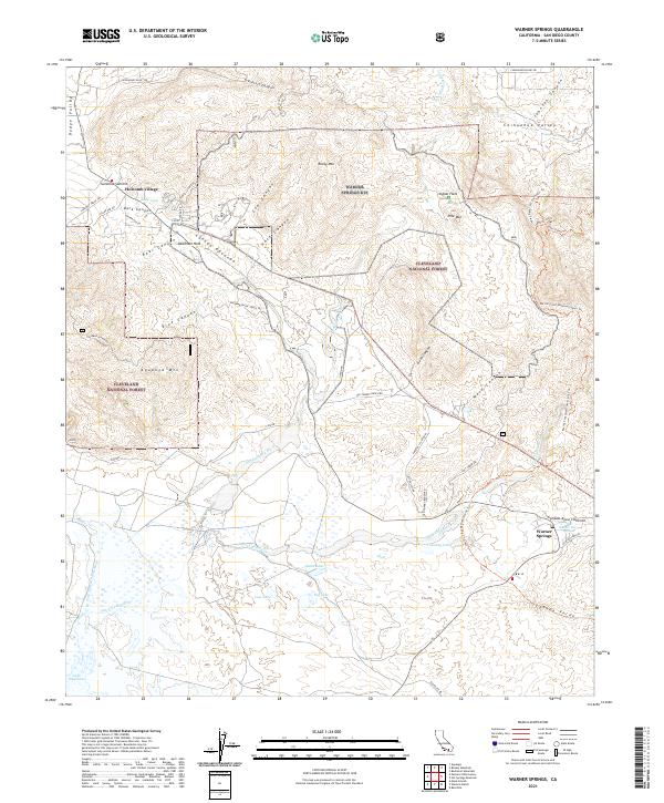 Warner Springs, CA — USGS 7.5-minute topo (2021)