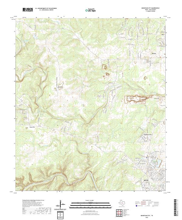 Mountain City, TX — USGS 7.5-minute topo (2022)