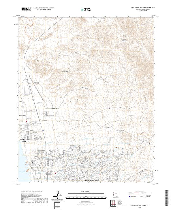 Lake Havasu City North, AZ — USGS 7.5-minute topo (2021)