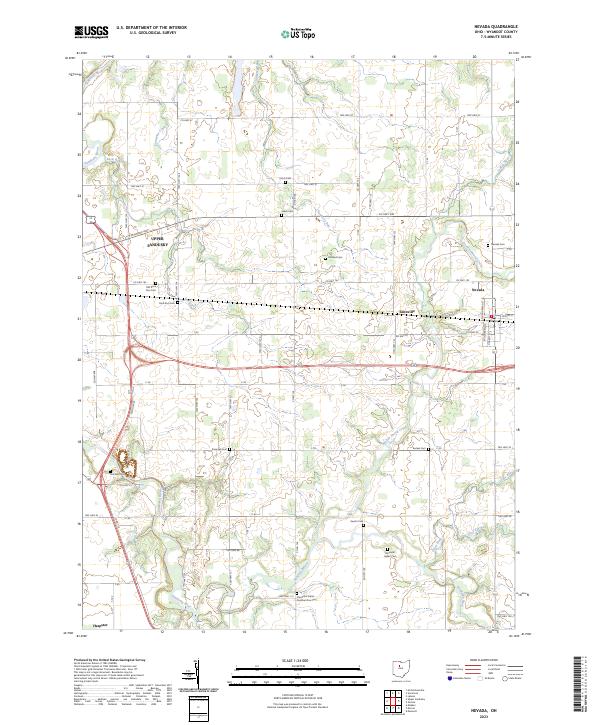 Nevada, OH — USGS 7.5-minute topo (2023)