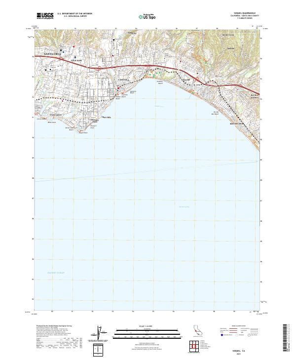 Soquel, CA — USGS 7.5-minute topo (2021)