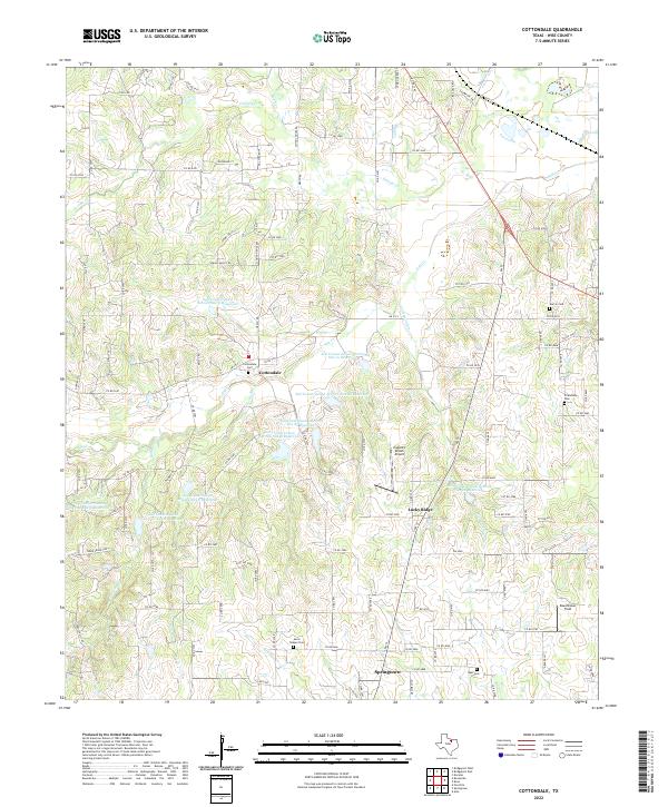 Cottondale, TX — USGS 7.5-minute topo (2022)