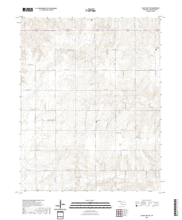 Clear Lake SW, OK — USGS 7.5-minute topo (2022)