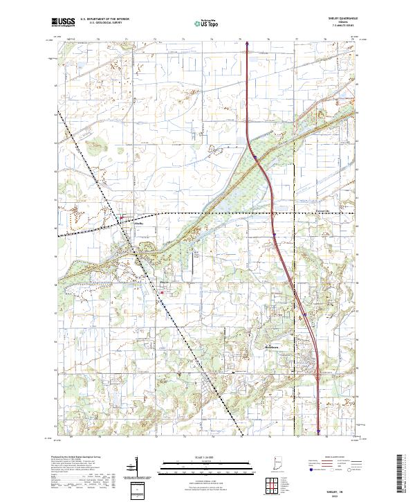 Shelby, IN — USGS 7.5-minute topo (2022)