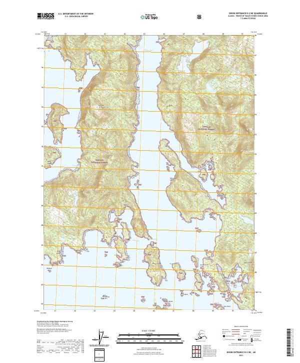 Dixon Entrance D-2 NE, AK — USGS 7.5-minute topo (2021)