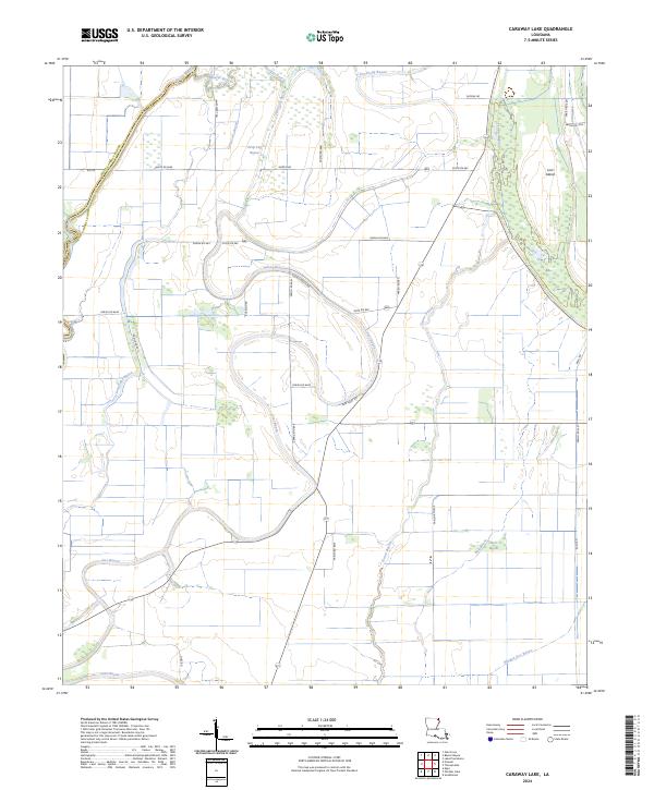 Caraway Lake, LA — USGS 7.5-minute topo (2024)