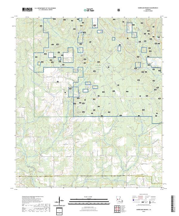 Hurricane Branch, LA — USGS 7.5-minute topo (2024)