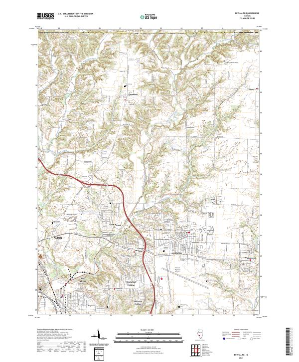 Bethalto, IL — USGS 7.5-minute topo (2024)