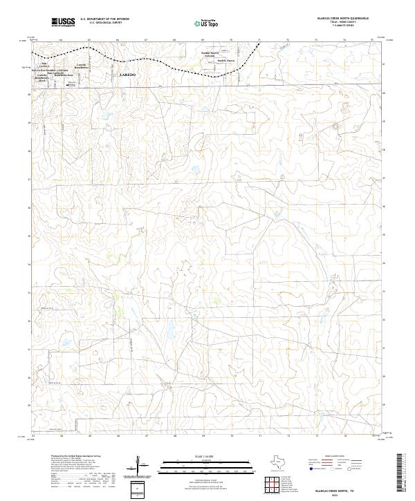 Blancas Creek North, TX — USGS 7.5-minute topo (2022)