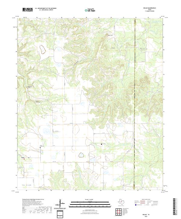 Nolan, TX — USGS 7.5-minute topo (2022)