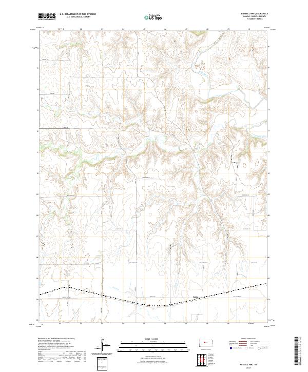 Russell NW, KS — USGS 7.5-minute topo (2022)
