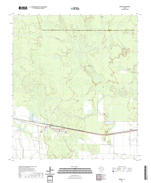 Devers, TX — USGS 7.5-minute topo (2022)