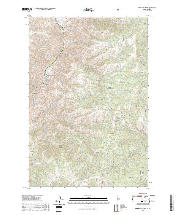 Kirkwood Creek, ID-OR — USGS 7.5-minute topo (2024)