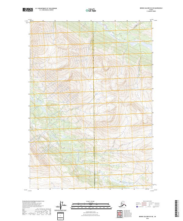Bering Glacier D-8 NE, AK — USGS 7.5-minute topo (2024)