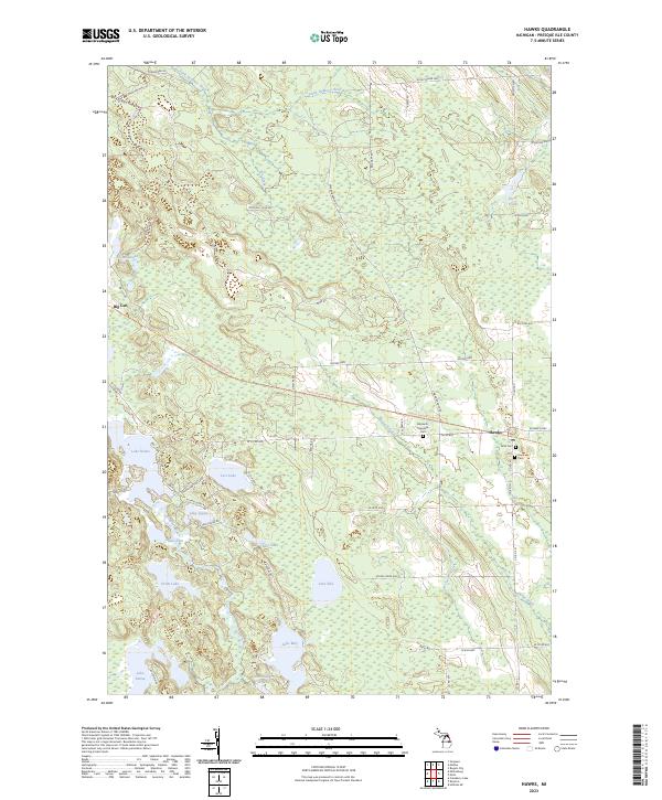 Hawks, MI — USGS 7.5-minute topo (2023)