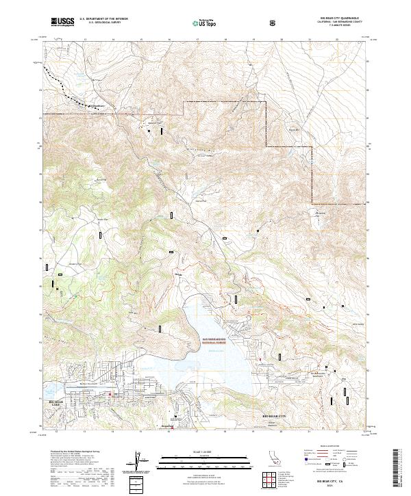 Big Bear City, CA — USGS 7.5-minute topo (2021)