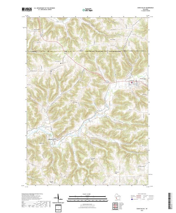 Coon Valley, WI — USGS 7.5-minute topo (2022)