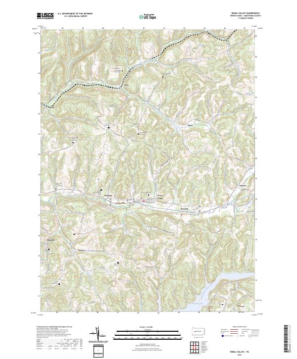 Rural Valley, PA — USGS 7.5-minute topo (2023)