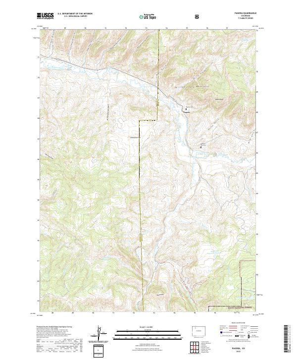 Pagoda, CO — USGS 7.5-minute topo (2022)