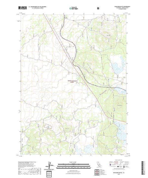Spaulding Butte, CA — USGS 7.5-minute topo (2022)