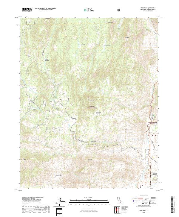 Crag Peak, CA — USGS 7.5-minute topo (2021)