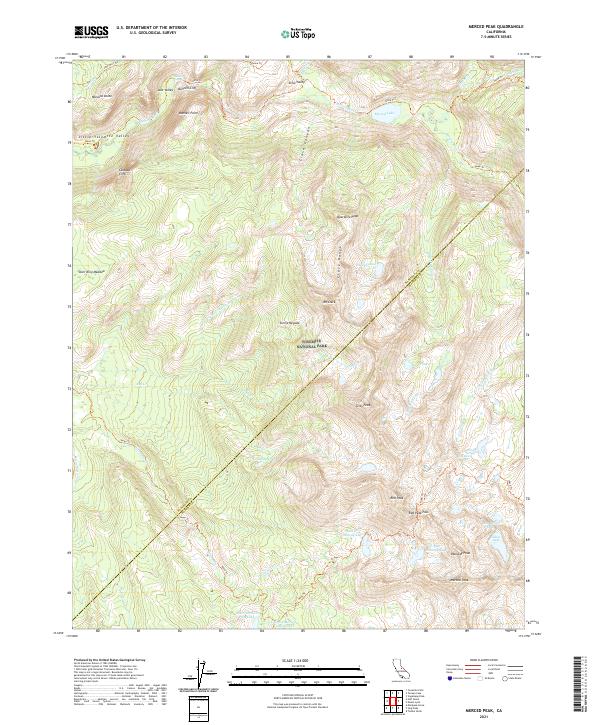Merced Peak, CA — USGS 7.5-minute topo (2021)