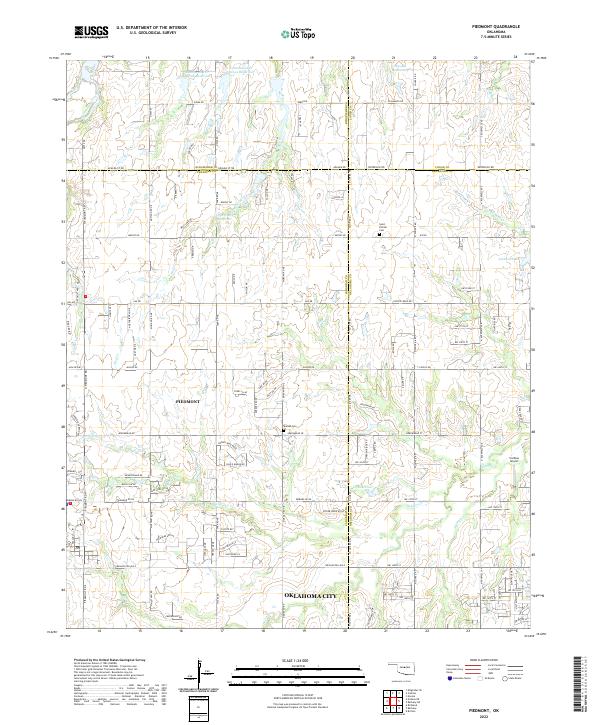 Piedmont, OK — USGS 7.5-minute topo (2022)