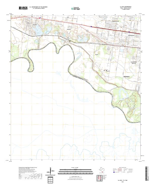 La Joya, TX,TAM, US — USGS 7.5-minute topo (2022)