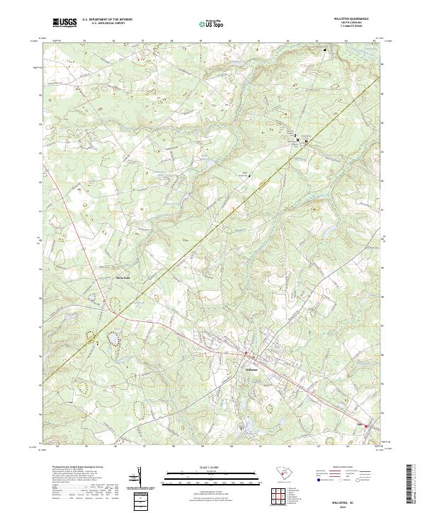 Williston, SC — USGS 7.5-minute topo (2024)