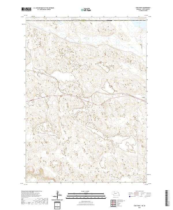 Cody West, NE-SD — USGS 7.5-minute topo (2021)