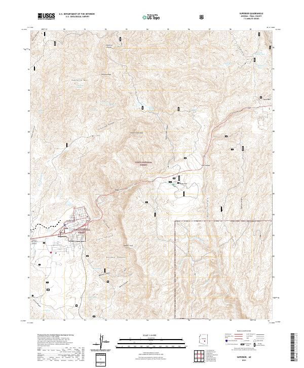 Superior, AZ — USGS 7.5-minute topo (2021)