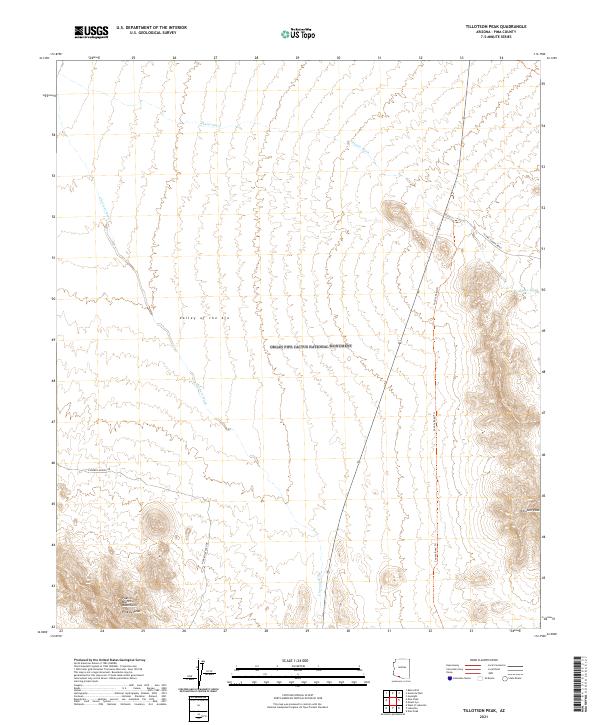 Tillotson Peak, AZ — USGS 7.5-minute topo (2021)