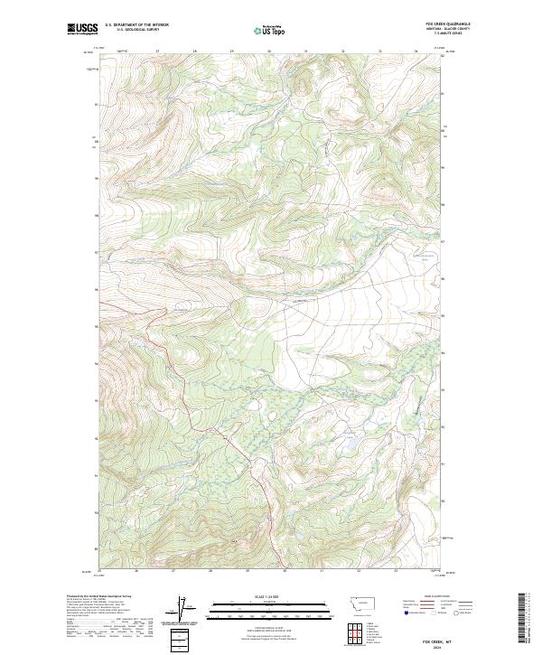 Fox Creek, MT — USGS 7.5-minute topo (2024)