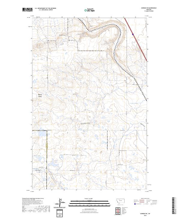 Conrad SW, MT — USGS 7.5-minute topo (2024)