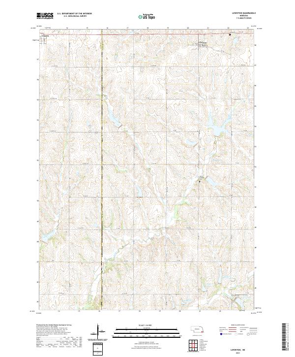 Lewiston, NE — USGS 7.5-minute topo (2021)
