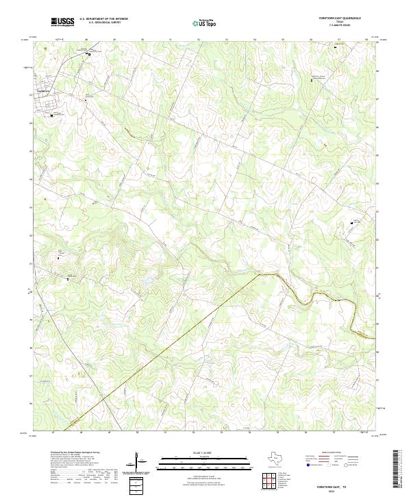 Yorktown East, TX — USGS 7.5-minute topo (2022)