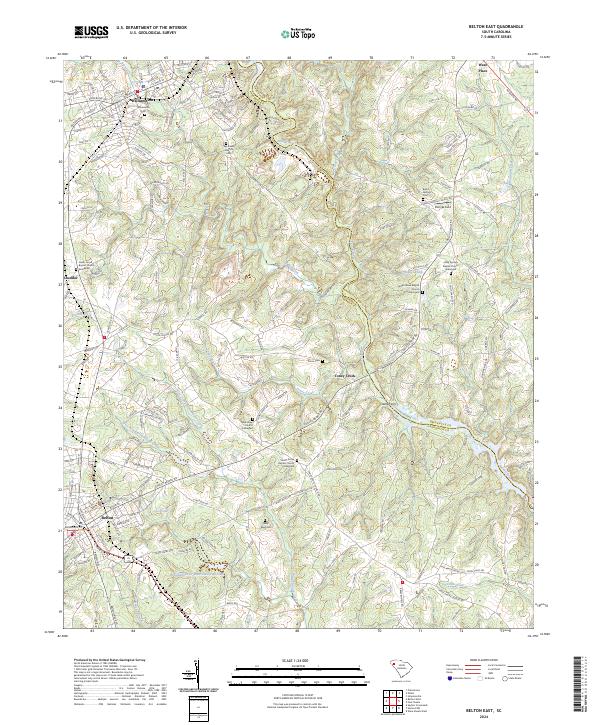 Belton East, SC — USGS 7.5-minute topo (2024)