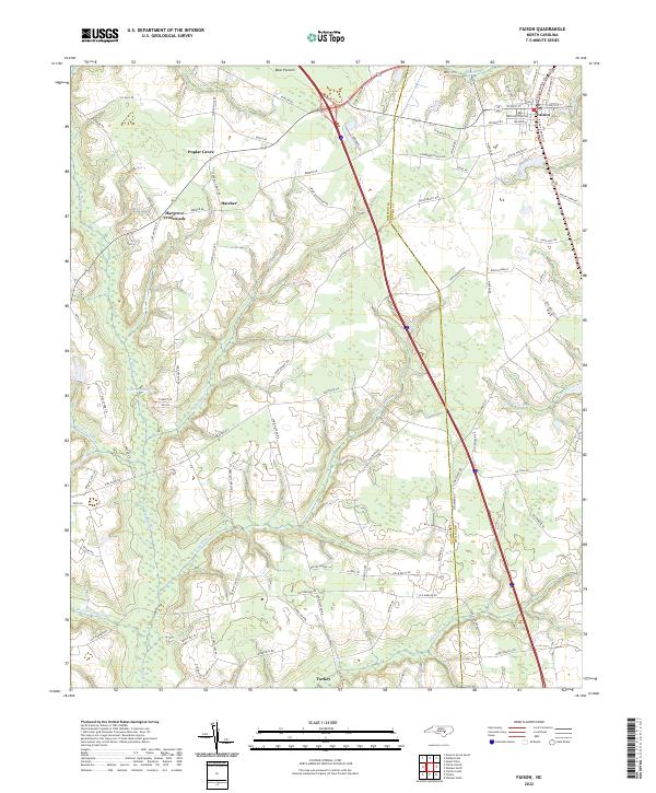 Faison, NC — USGS 7.5-minute topo (2022)