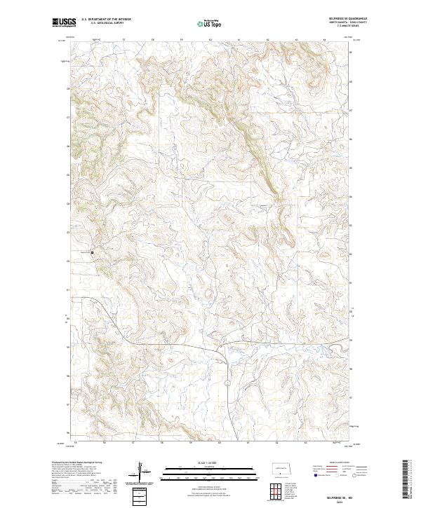 Selfridge SE, ND — USGS 7.5-minute topo (2024)