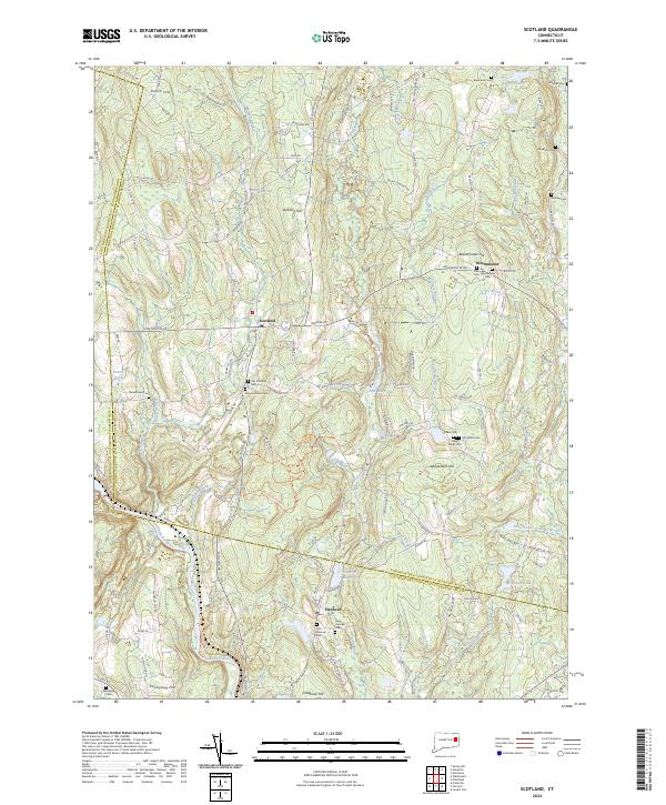 Scotland, CT — USGS 7.5-minute topo (2024)