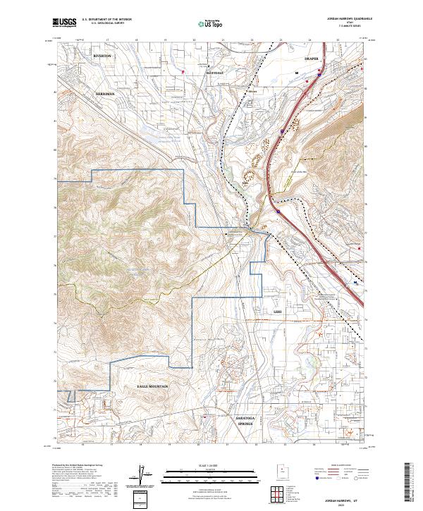 Jordan Narrows, UT — USGS 7.5-minute topo (2023)