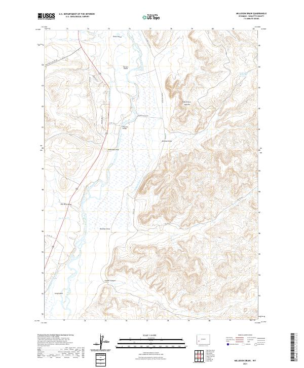 Milleson Draw, WY — USGS 7.5-minute topo (2021)