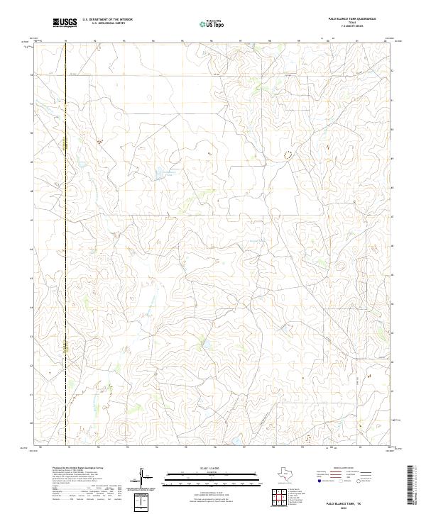 Palo Blanco Tank, TX — USGS 7.5-minute topo (2022)