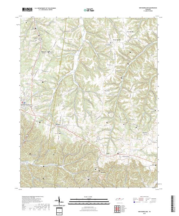 Westmoreland, TN — USGS 7.5-minute topo (2022)