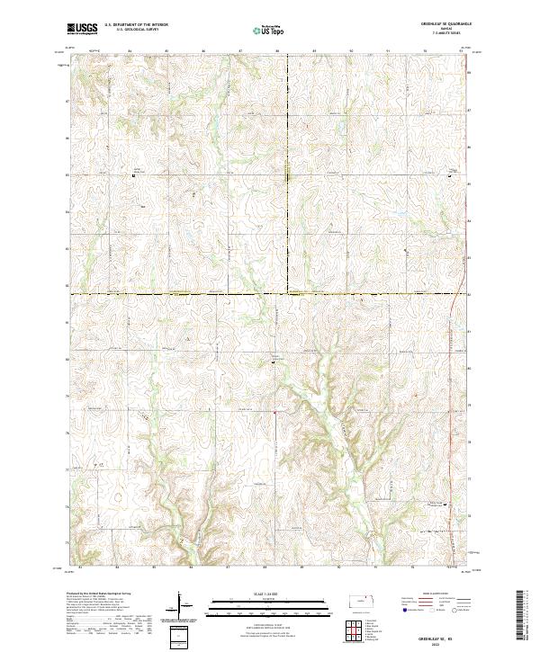 Greenleaf SE, KS — USGS 7.5-minute topo (2022)
