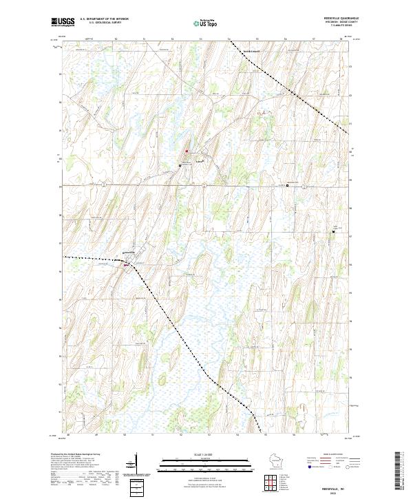 Reeseville, WI — USGS 7.5-minute topo (2022)