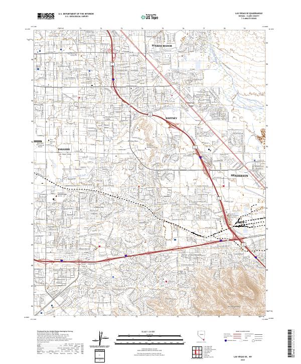 Las Vegas SE, NV — USGS 7.5-minute topo (2023)